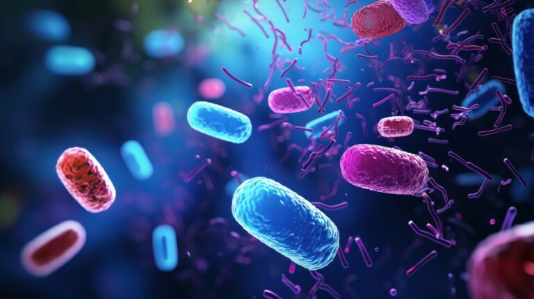 Close up of microscopic bacteria
