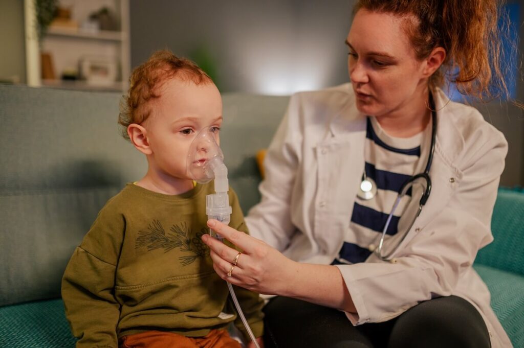 Sick child with doctor