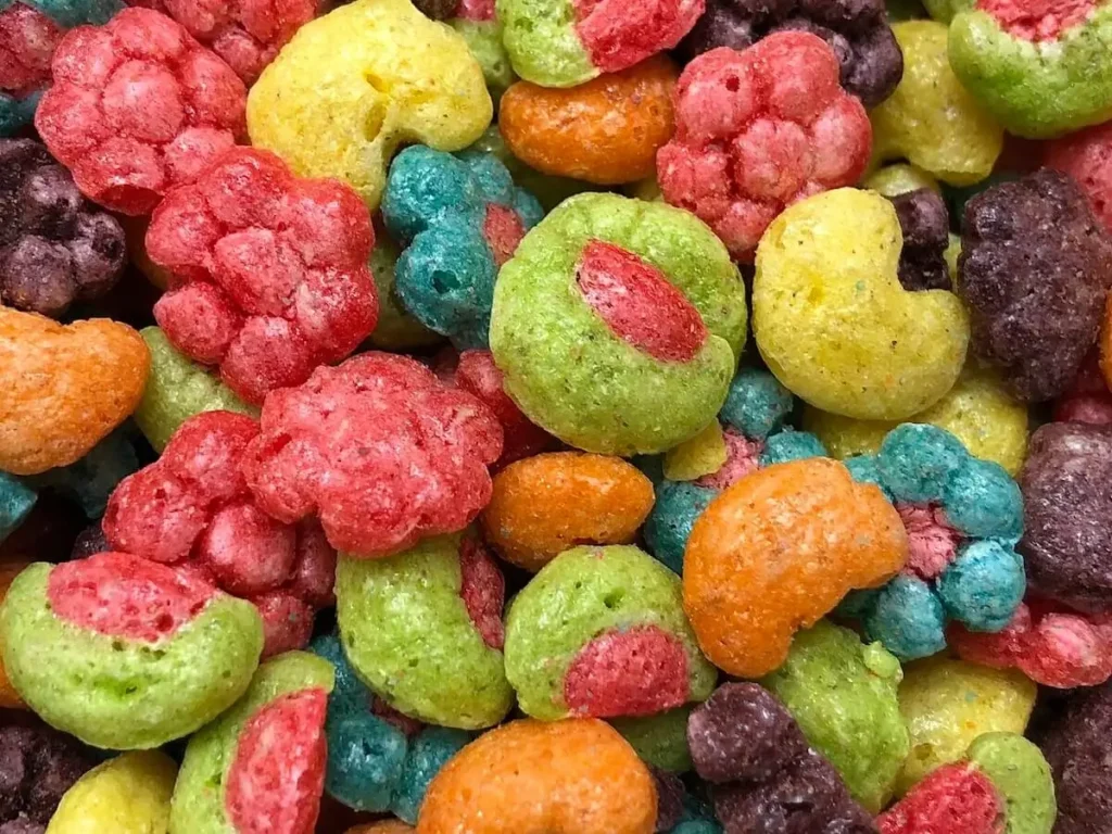 Brightly colored Trix cereal